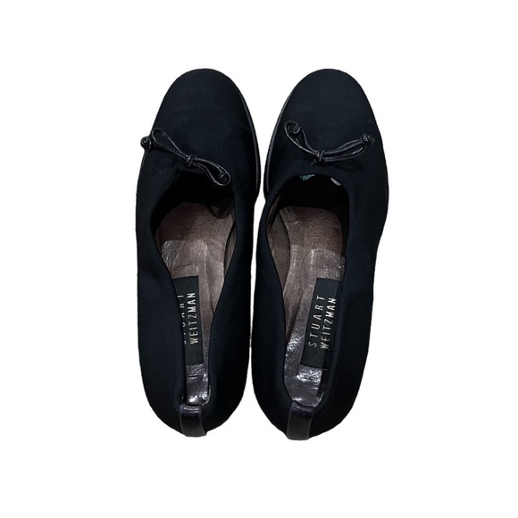 Stuart Weitzman Women’s Black Slip On Block Heel Loafers Size 8 1/2 - Picture 5 of 9